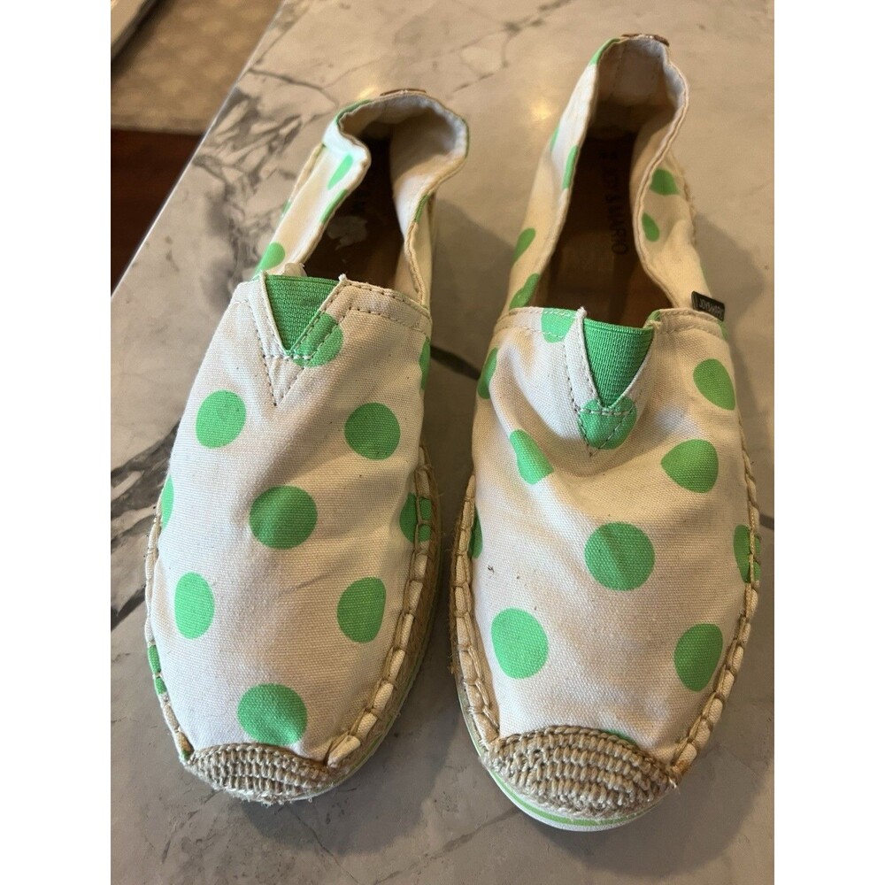 Joy And Mario Women’s Green Polkadot Campus Aspire Slip On Flat Size 8W